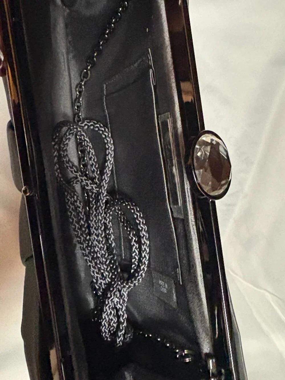 Kate Landry Satin Olive Green Evening Clutch - New